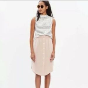 Madewell "Island" Button Front SILK Skirt Size M